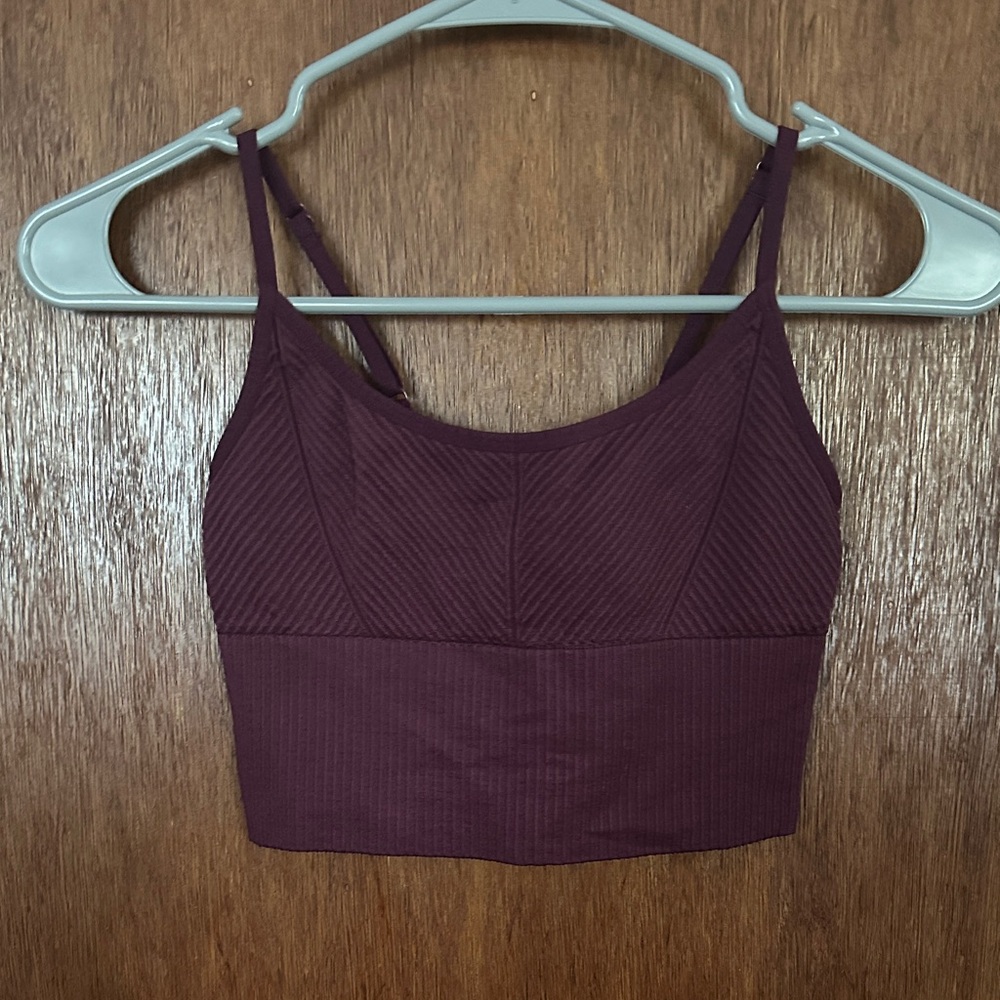 PINK Victoria's Secret Burgundy Crop Top Activewear